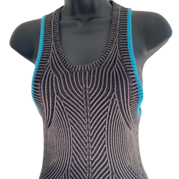 Alexander Wang Crochet Knit Sleeveless Scoop Neck High Low Bodycon Dress - M - Picture 4 of 7